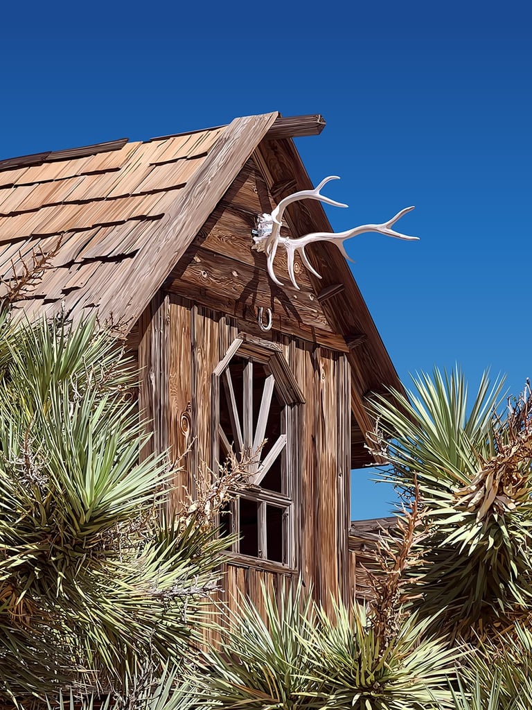 vector hyperrealism - Pioneertown Painting California Joshua Tree Art