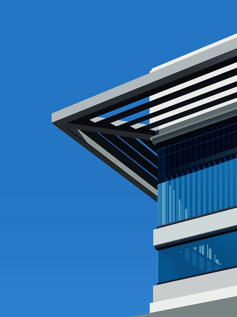 vector realism - Irvine architecture illustration