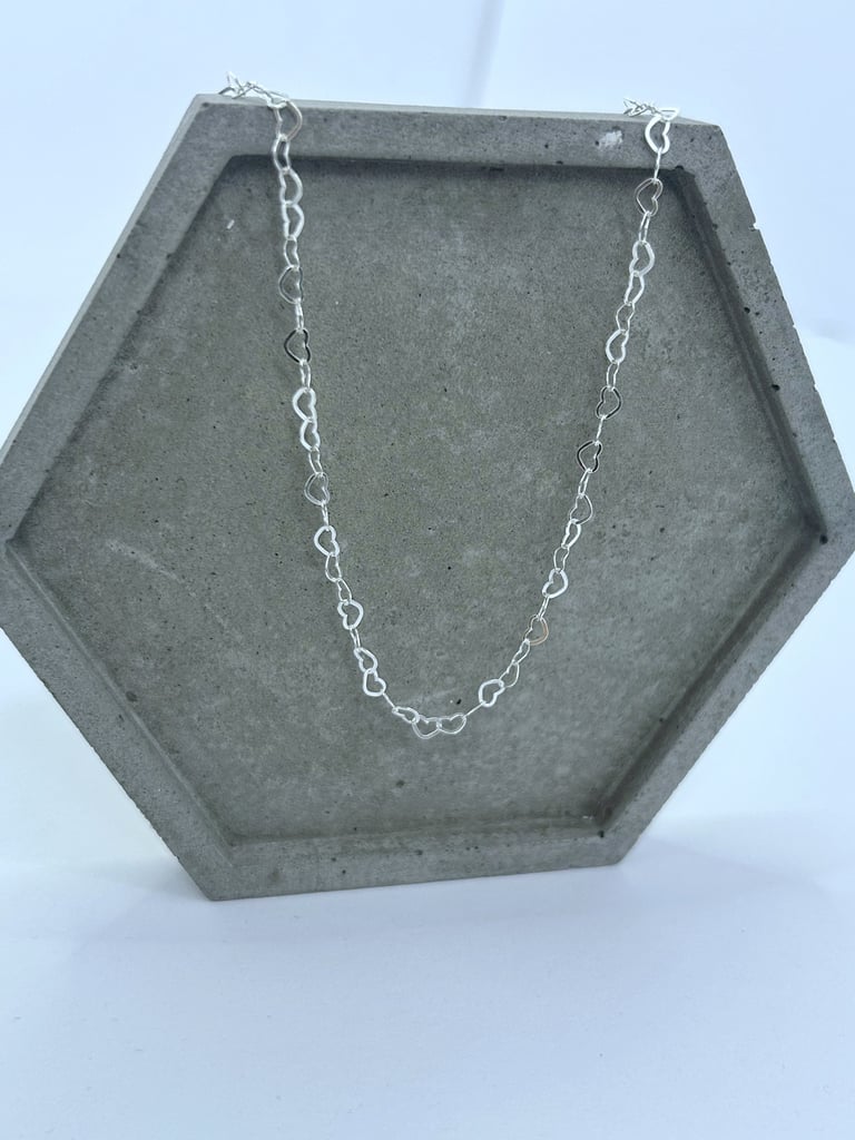 Corrente em prata 925 de corações 45cm