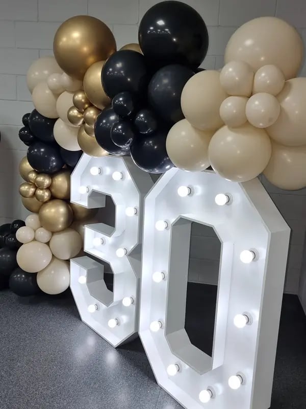 Lightup Numbers captured during a Birthday Celebration in Helensvale, Gold Coast - party hire by SweetAz Co.