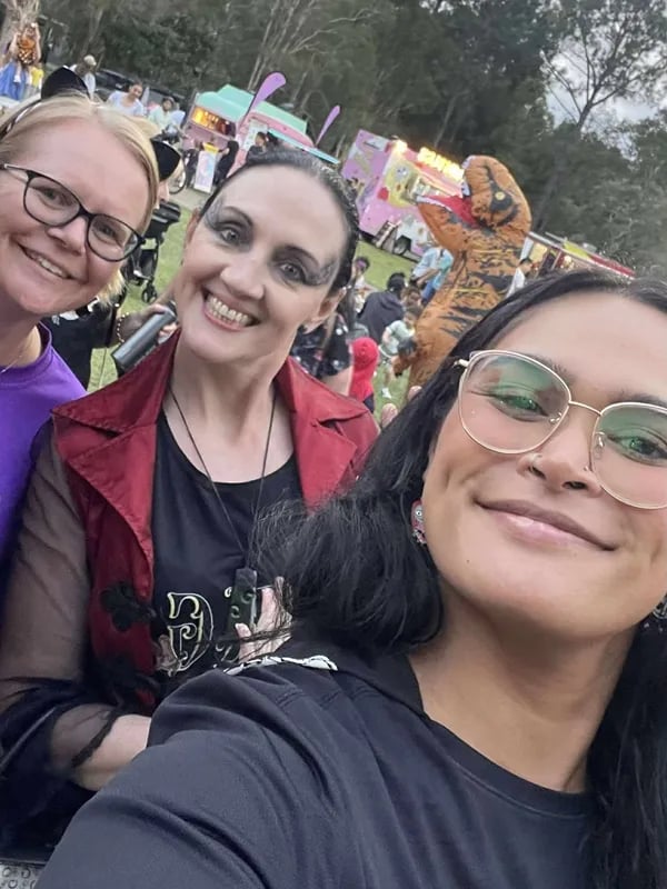 Sweetaz Crew line dancing at a Halloween Fair in Algester, Brisbane - party hire by SweetAz Co.