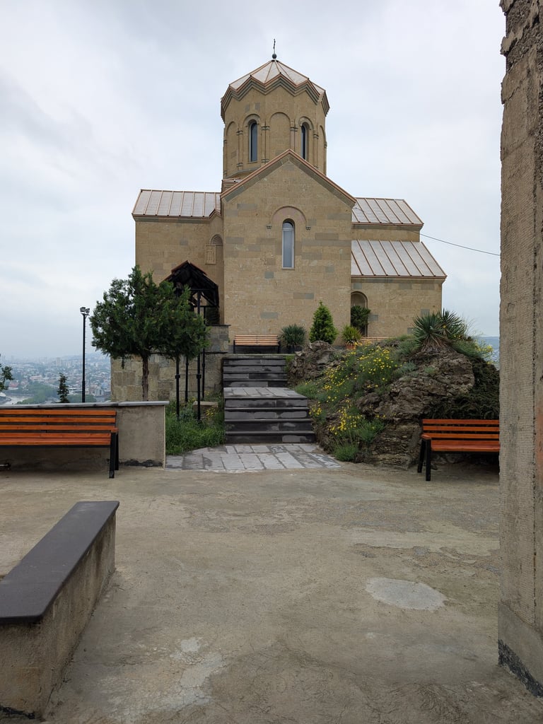 Outside view of Tabor Monastery of the Transfiguration in Tbilis Georgia