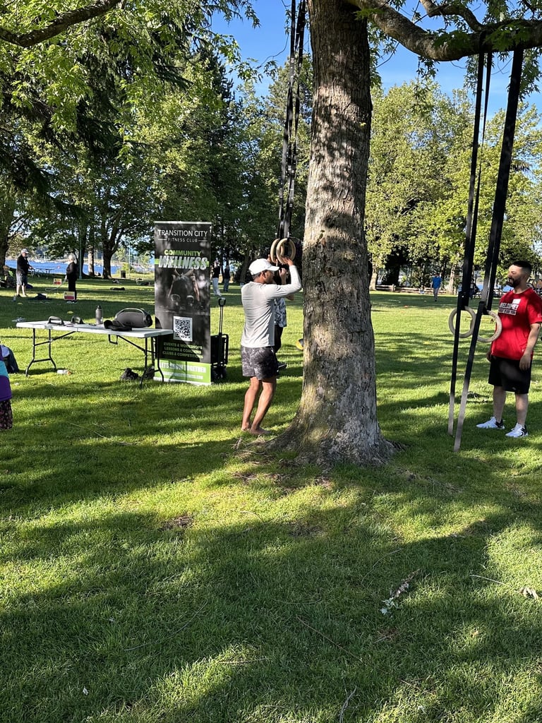 wellness park with people exercising