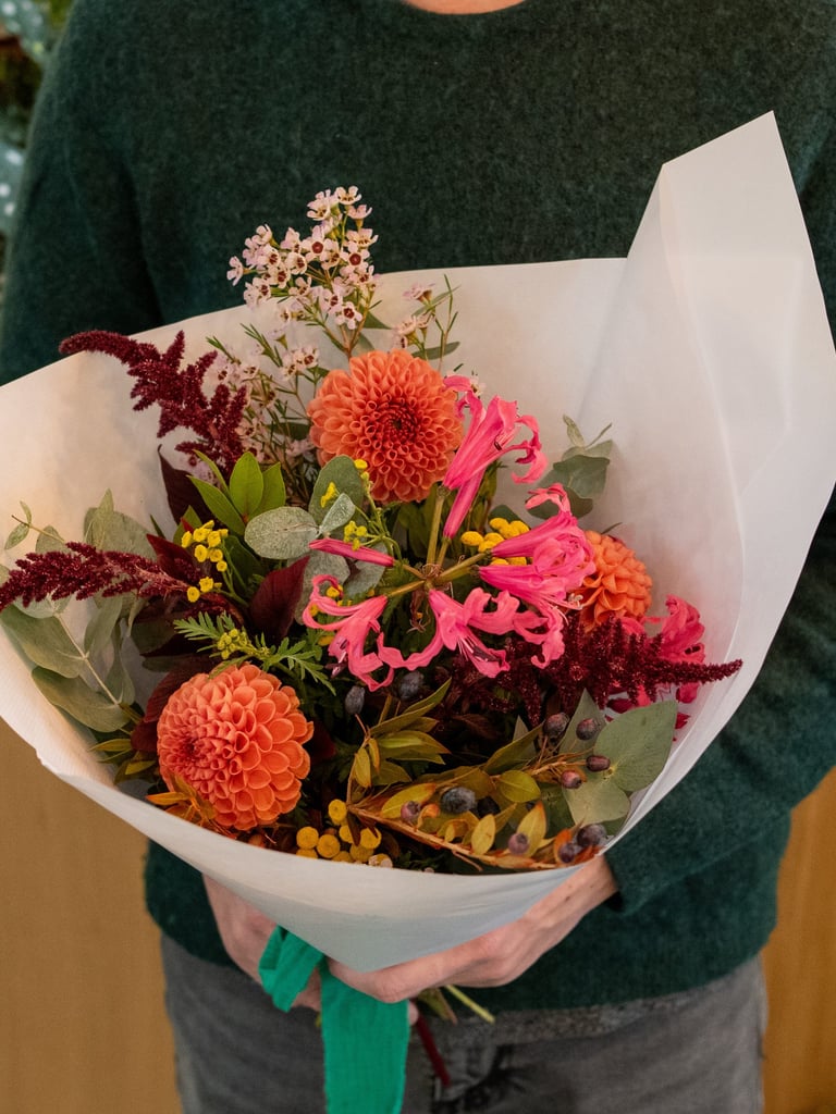 Bouquet de fleurs réalisé lors d'un atelier dans la boutique a Troyes