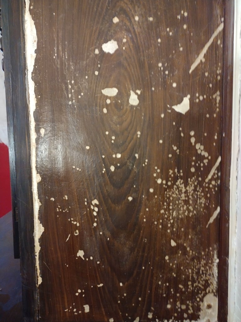 restauration de faux-bois cheminee