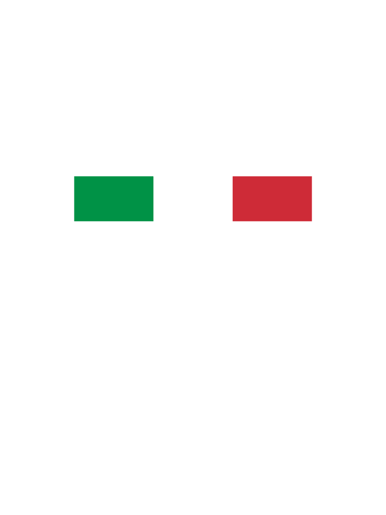 a green and white italy flag with the word italy