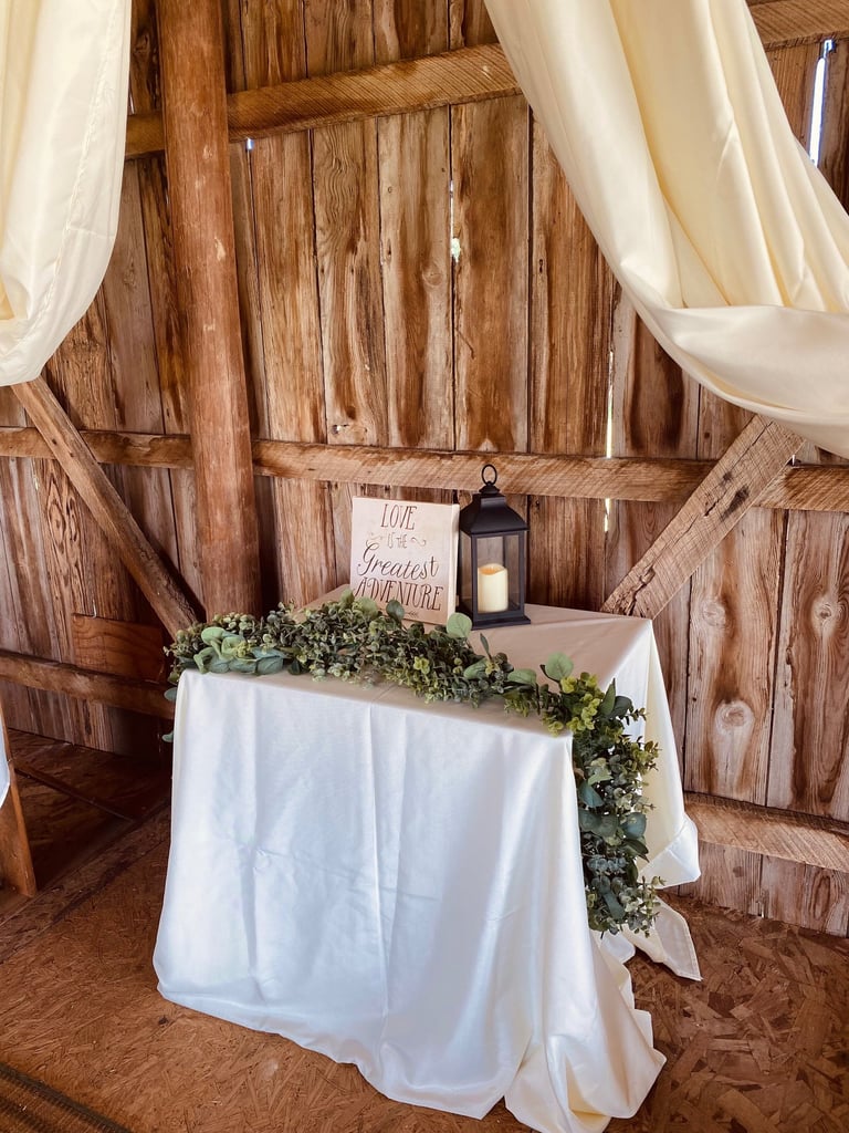 altar table barn wedding Knox county Illinois