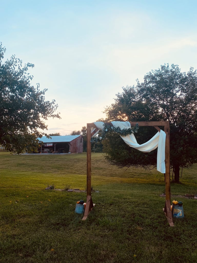 wooden wedding ceremony arbor Knoxville Illinois
