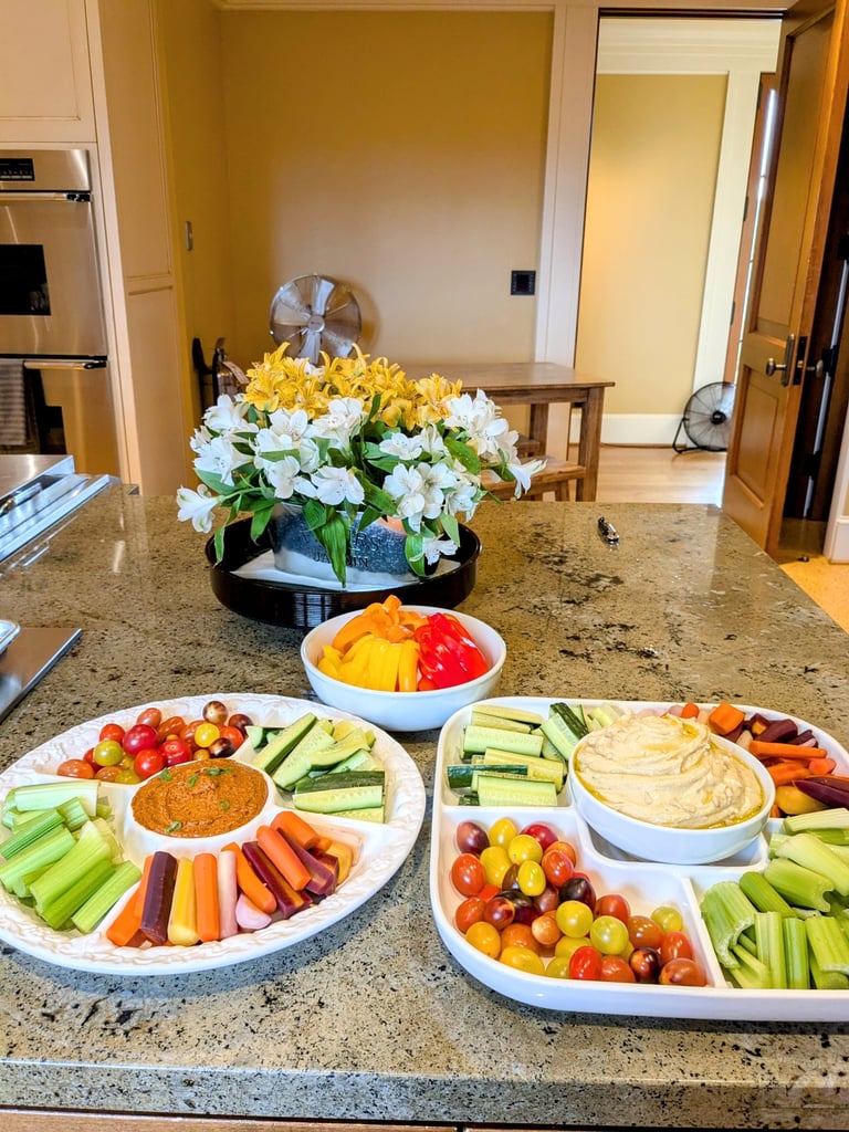 Wedding private chef Rainbow crudité platter dairy-free gluten-free Happy Valley Portland PNW