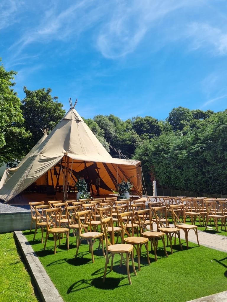 Ceremony and Tipi Blue Acre Weddings North Wales | Han & Stu Wedding Music Duo Blog