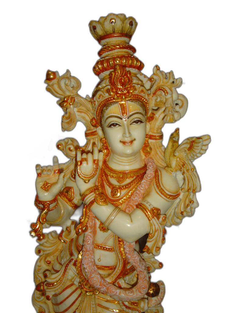 Krishna Statue, beautifully hand painted carved lord Krishna idol