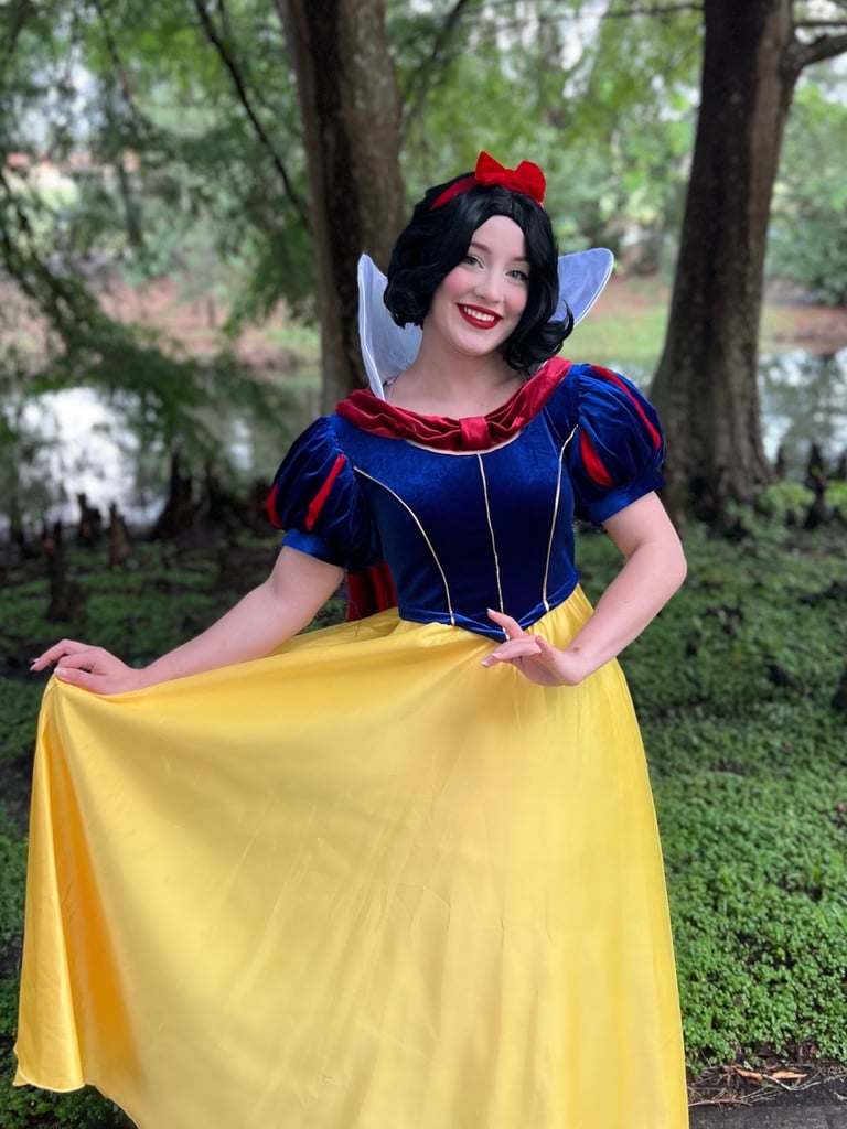 a woman in a snow princess show