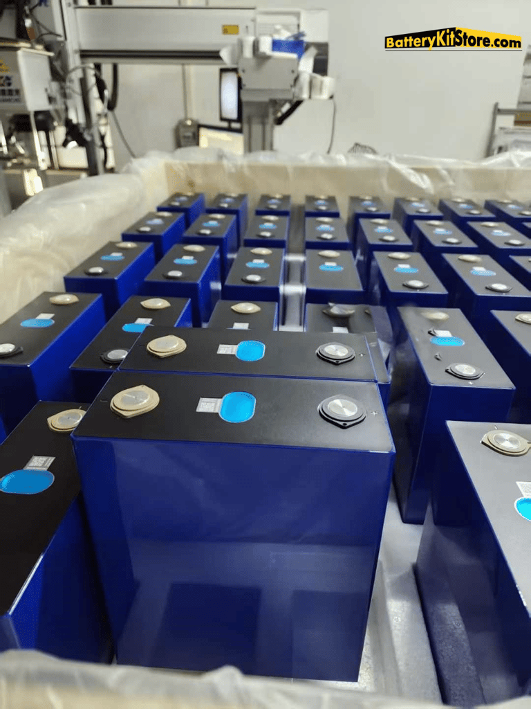a box of LiFePO4 prismatic battery cells