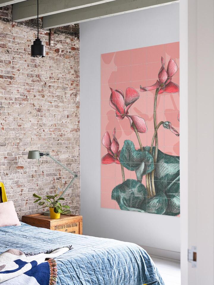 Floral Illustration Wall Art in a bedroom