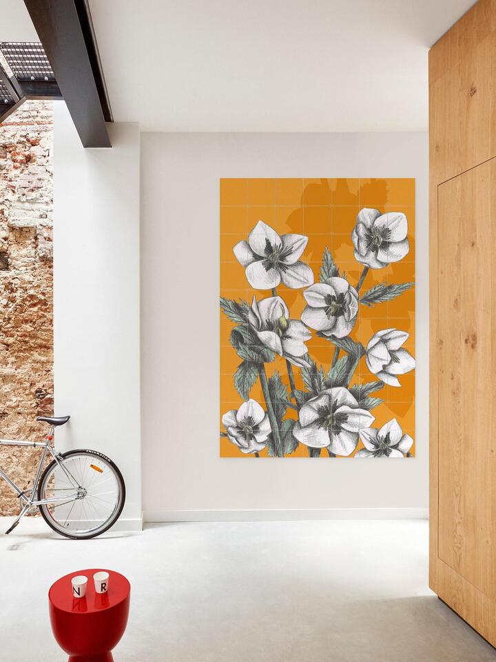 Floral Illustration Wall Art in a Room