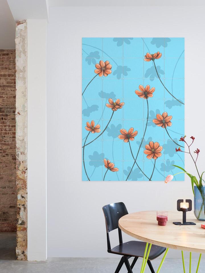 Floral Illustration Wall Art in a Living Room