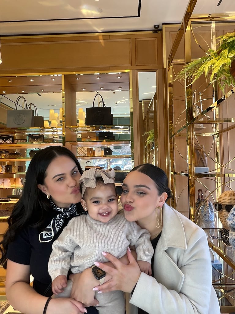 family at a photo booth