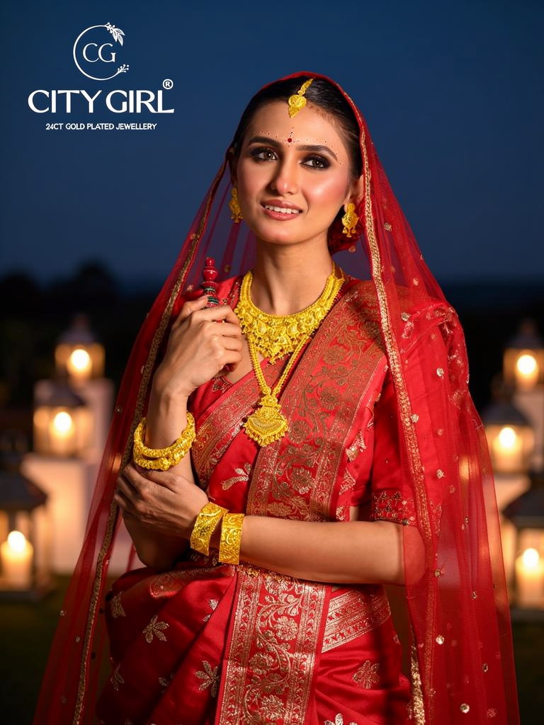 City Girl Jewellery - citygoldbangles - 18 Carat Gold Plated  - Bridal Wear - Bangles Set