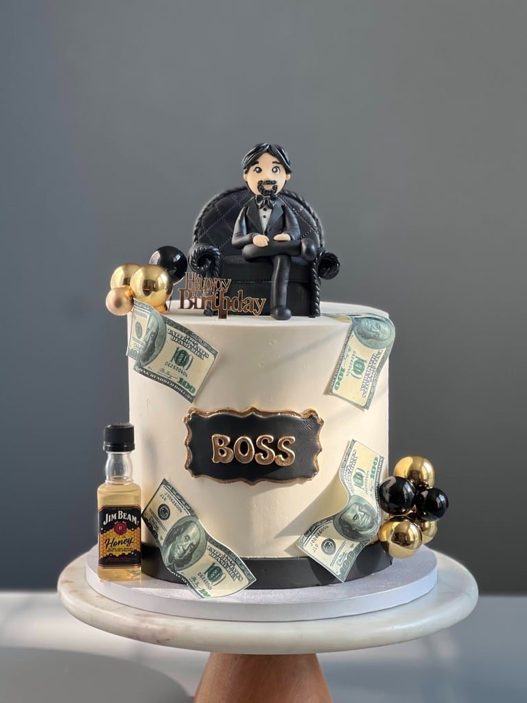 Custom Cake with fondant topper and edible image