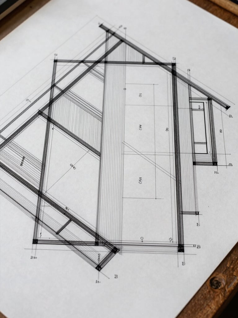 Close-up of a large-format architectural section drawing on drafting paper, sharp ink lines showing wall assemblies and structural notation, even studio lighting, no people, straight-on framing revealing line weight hierarchy and dimension strings