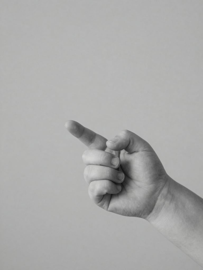 A close-up portrait of a baby's hands gently holding an adult finger, soft diffused studio light, minimalist black and white, clean gray backdrop, medium format film