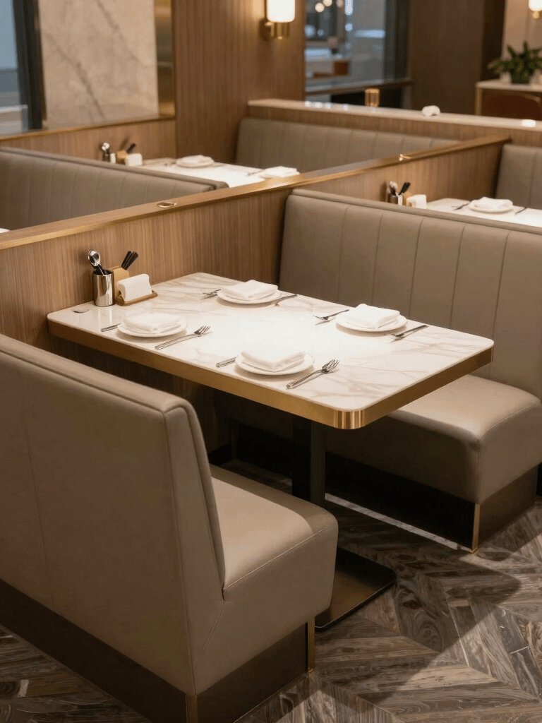 luxury restaurant booth seting setup comercial furniture