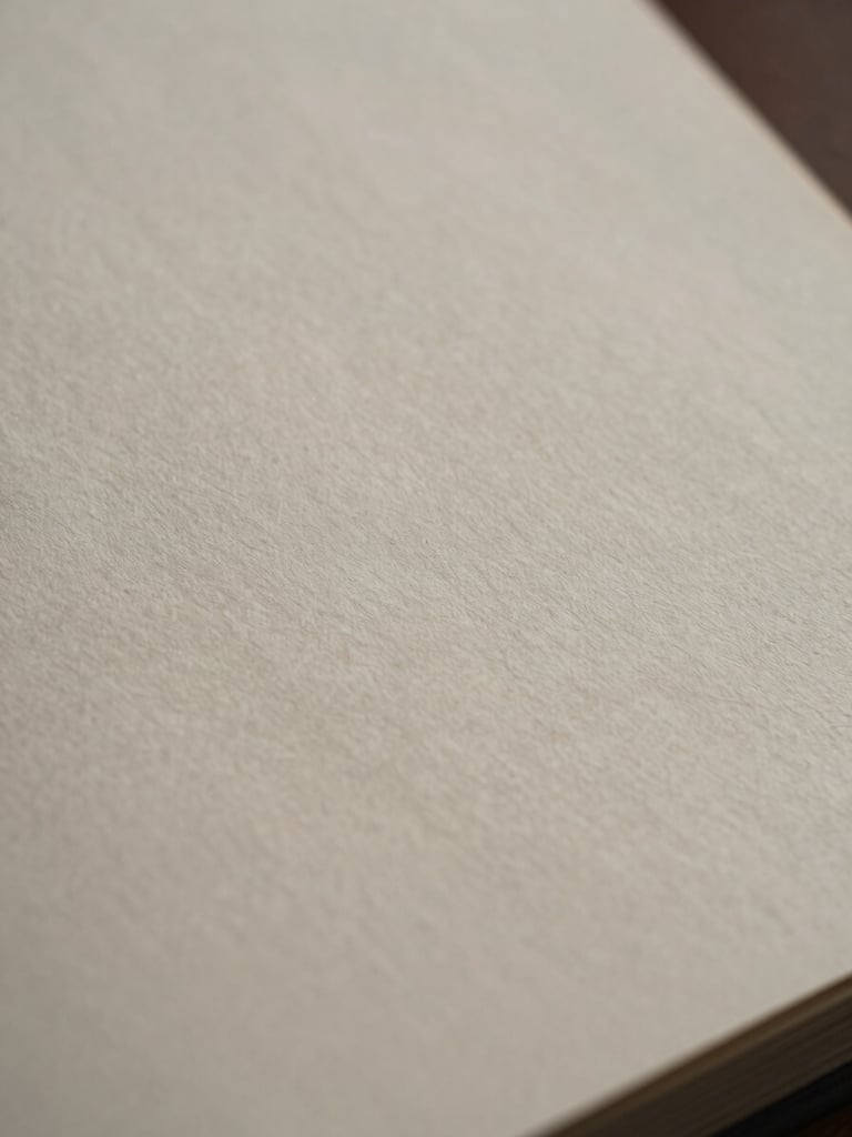 Macro photograph of high-quality fine stationery paper texture, subtle shadows, minimalist and elegant representation of documentation.