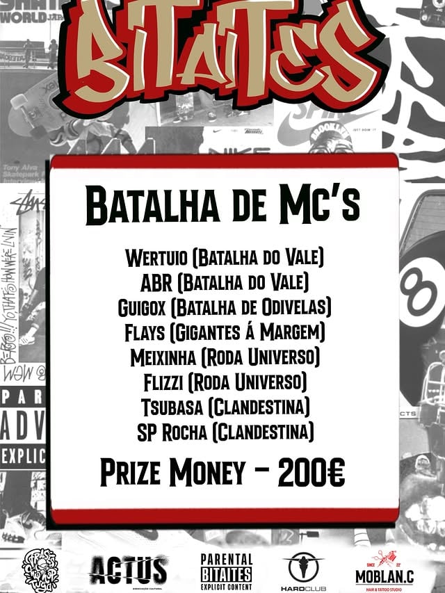 um pôster de uma banda chamada batalhas de rap