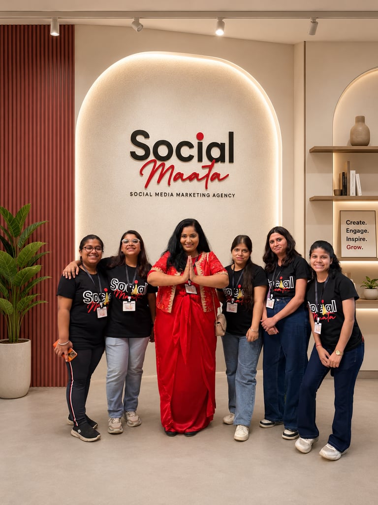 Social Maata team, a social media agency in Delhi, planning Instagram strategy and brand content