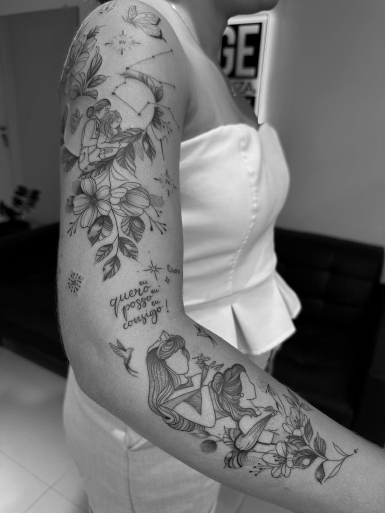 tatuagem princesas da disney delicada fine line fortaleza