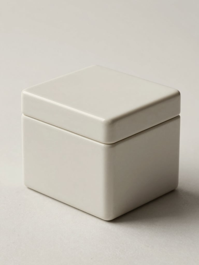 Vista en perspectiva de un prototipo de la caja monobloque del reloj T1 en cerámica, textura mate, luz de estudio difusa, fondo neutro.