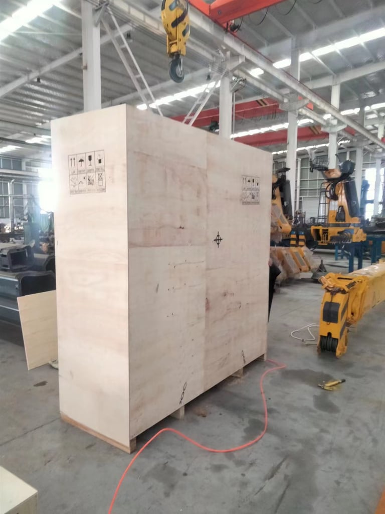 wooden box package of loader crane