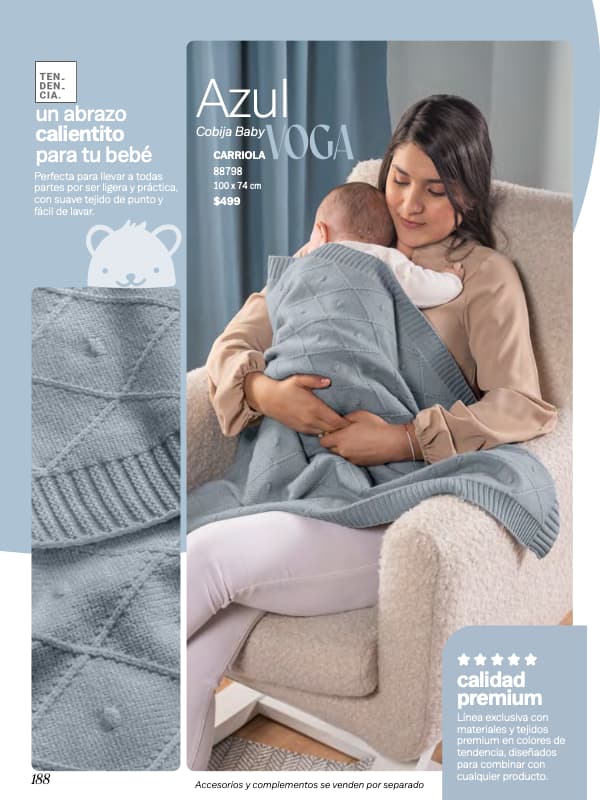 Cobertor azul  modelo Azul voga de la marca Vianney