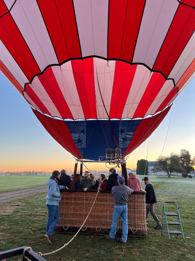 Hot air balloon ride over Watkins Glen, NY