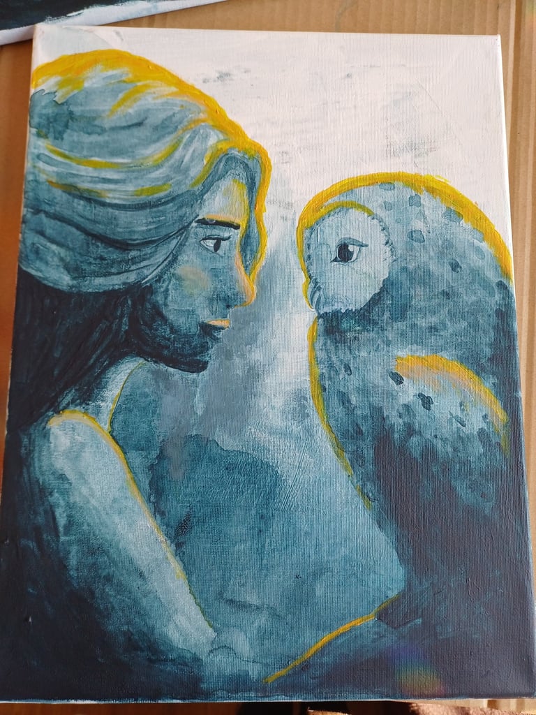 Inner Wisdom - originales handgemaltes Kunstwerk von Janina Jaeckel Mixed Media auf Leinwand