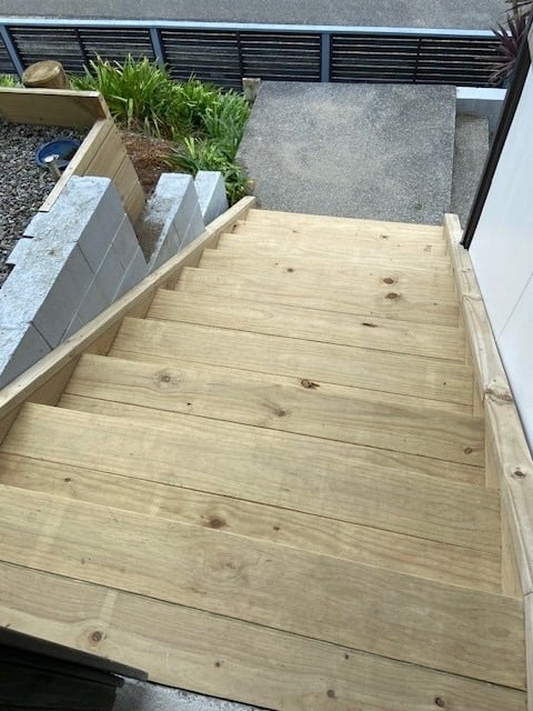 Wooden stairs by Build 2.0 Wellington builder