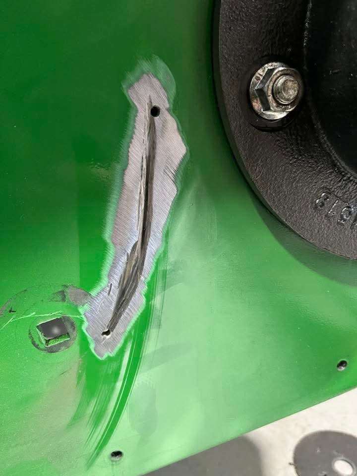 deep scrape in farm equipment