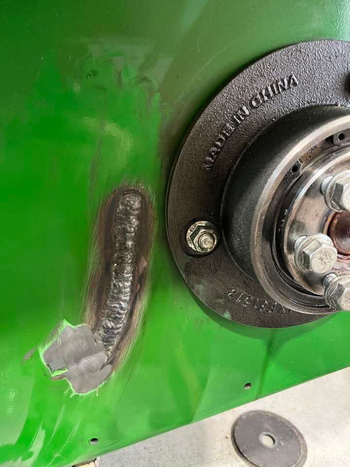 a proper weld to repair the farm equipment