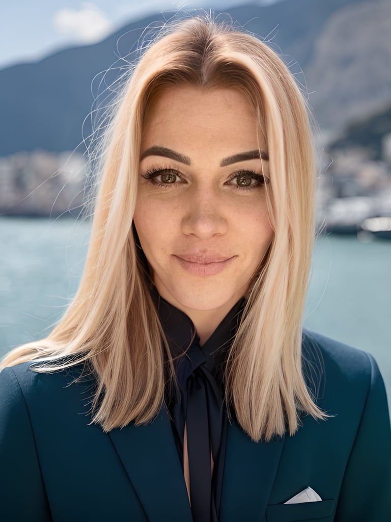 Waszti, Owner (CEO) of Weihs International, wearing a smart blazer with a coastal background