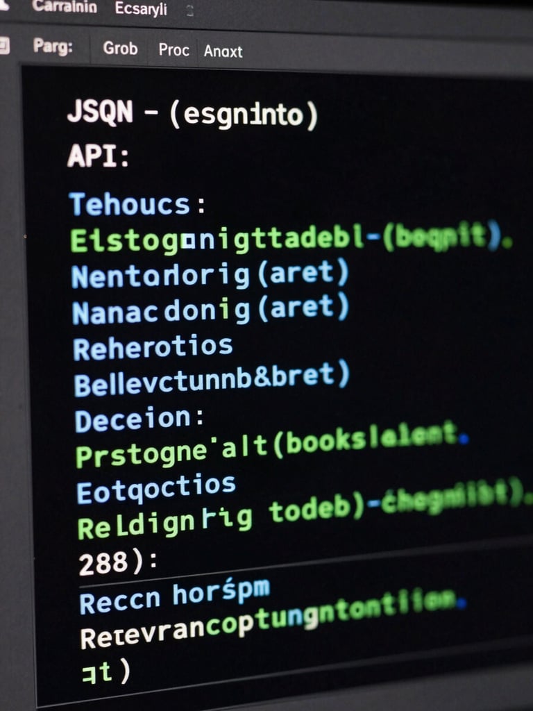 A close-up high-contrast screenshot of a terminal window displaying a clean JSON API response with neon electric blue and green syntax highlighting on a black background.