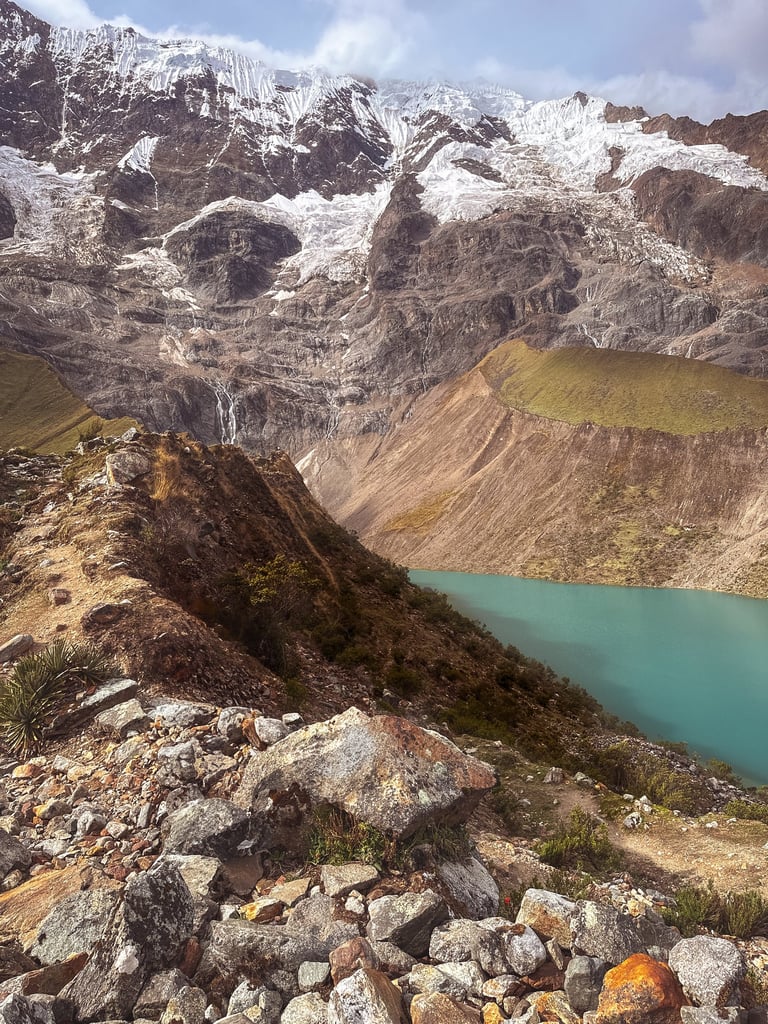 Lake Humantay, first stop on the Salkantay Trek, Peru, South America