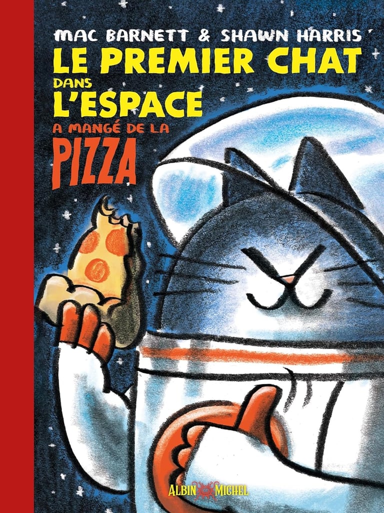 Première de couverture de la BD Le premier chat dans l'espace a mangé de la pizza