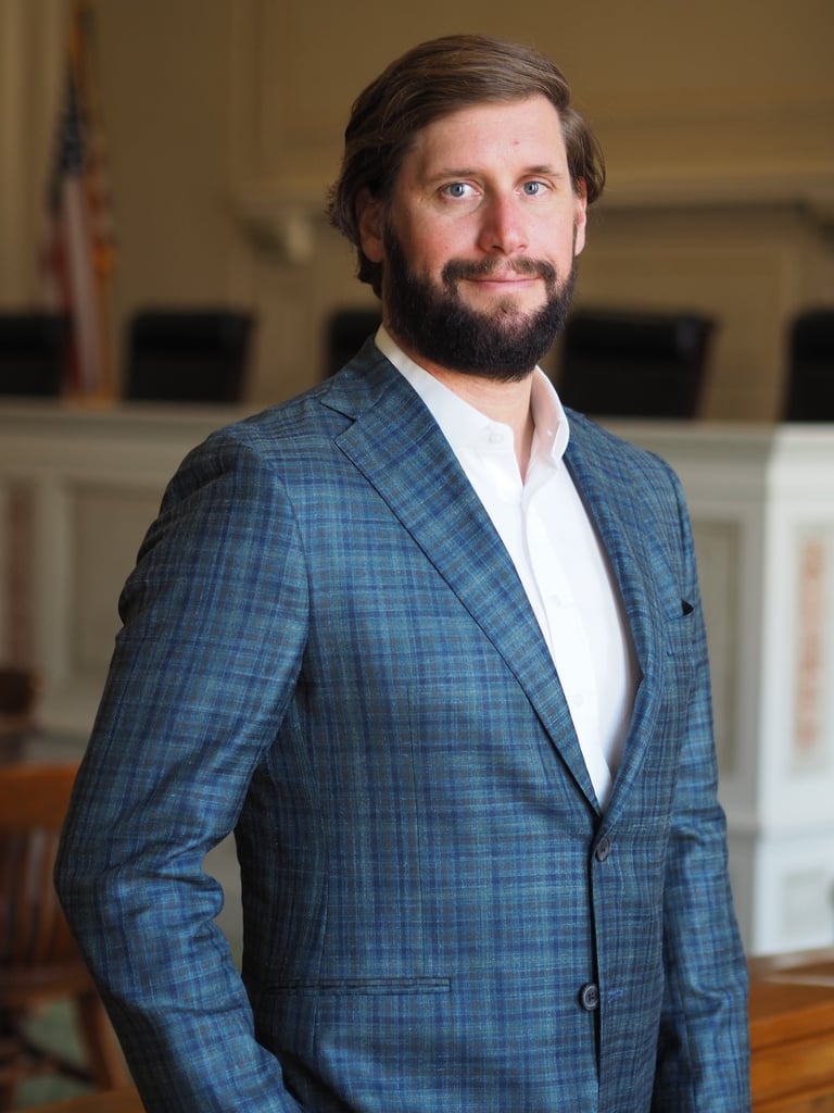 DWI lawyer Kyle Ludwig stands in Arkansas Historic Supreme Court
