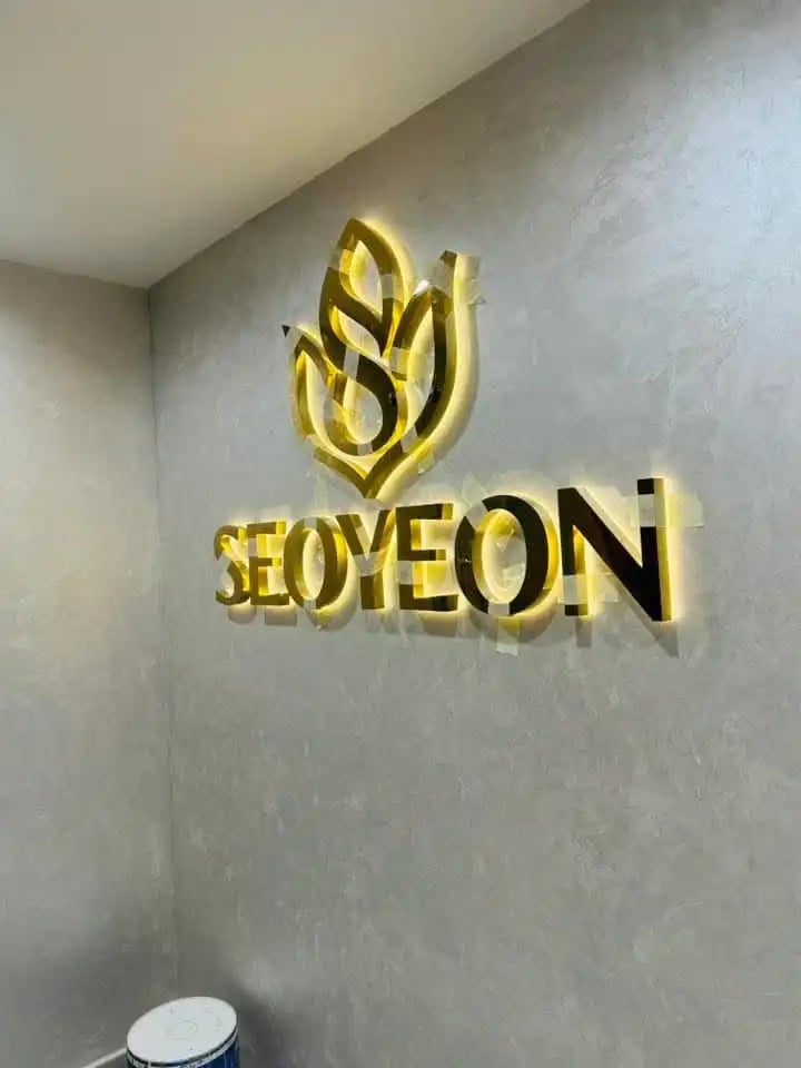 Gold Brushed Metal 3D Led back light signage of seoyeon