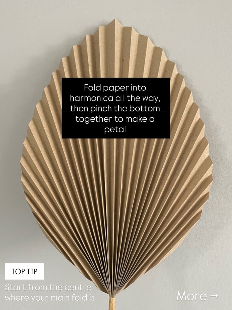 accordion-style folded flower petal for DIY lamp shade