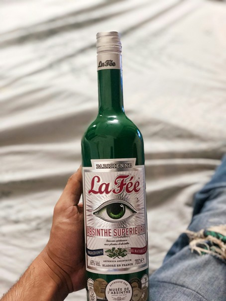 a modern absinthe bottle