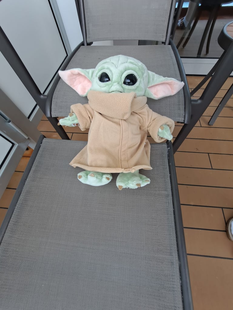 Little Green Stuffed animal on deck chair