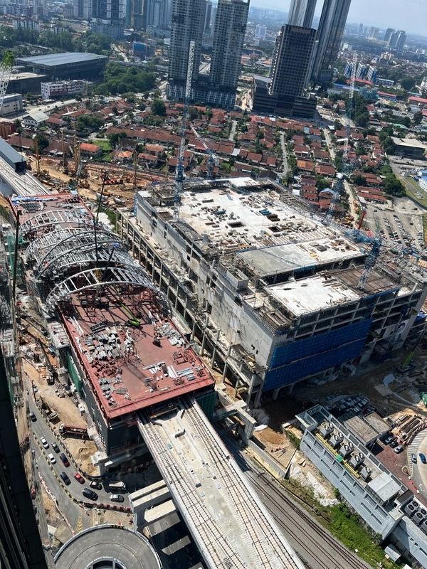 Aerial view of Bukit Chagar RTS station construction site