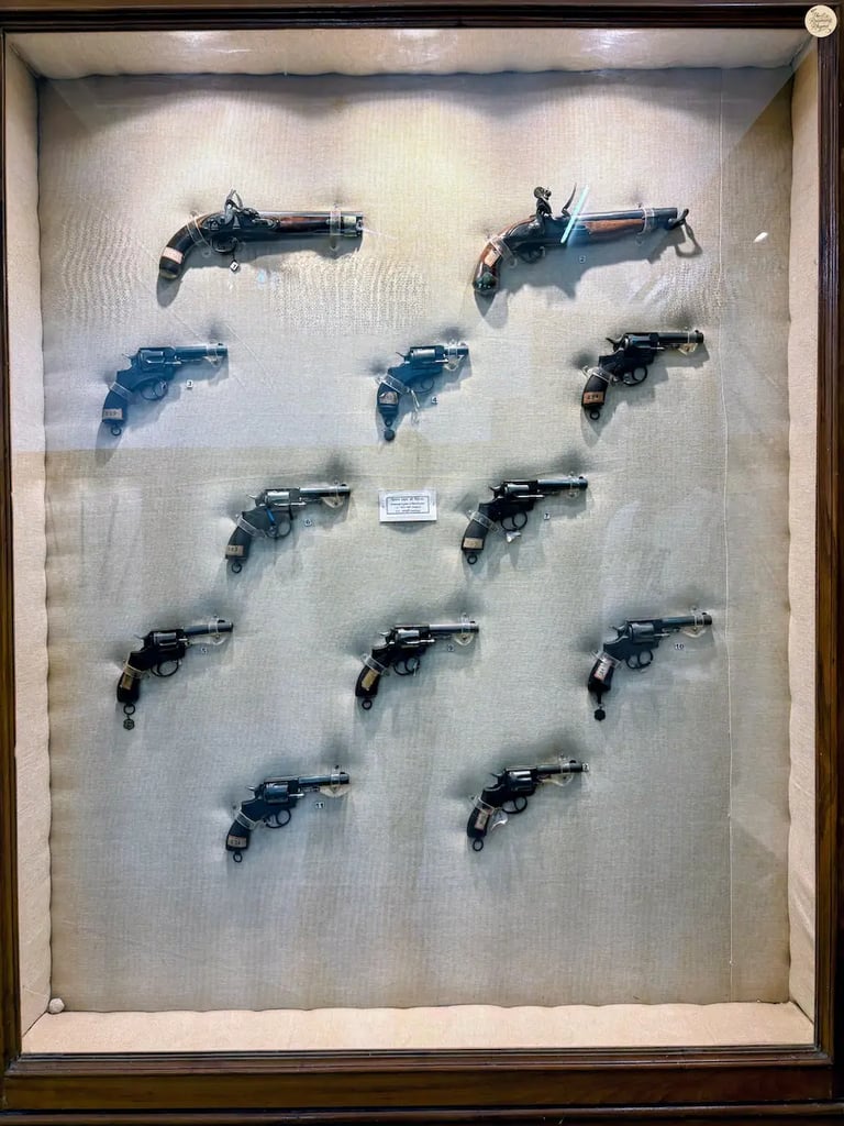 Antique guns and pistols displayed at Government Museum Bundi. 