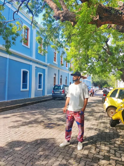 Aurobindo Ashram area with French colonial vibes.